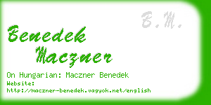 benedek maczner business card